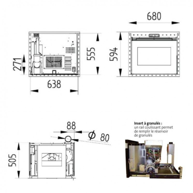Poêle à Granulés - BENITO 10 - Insert
