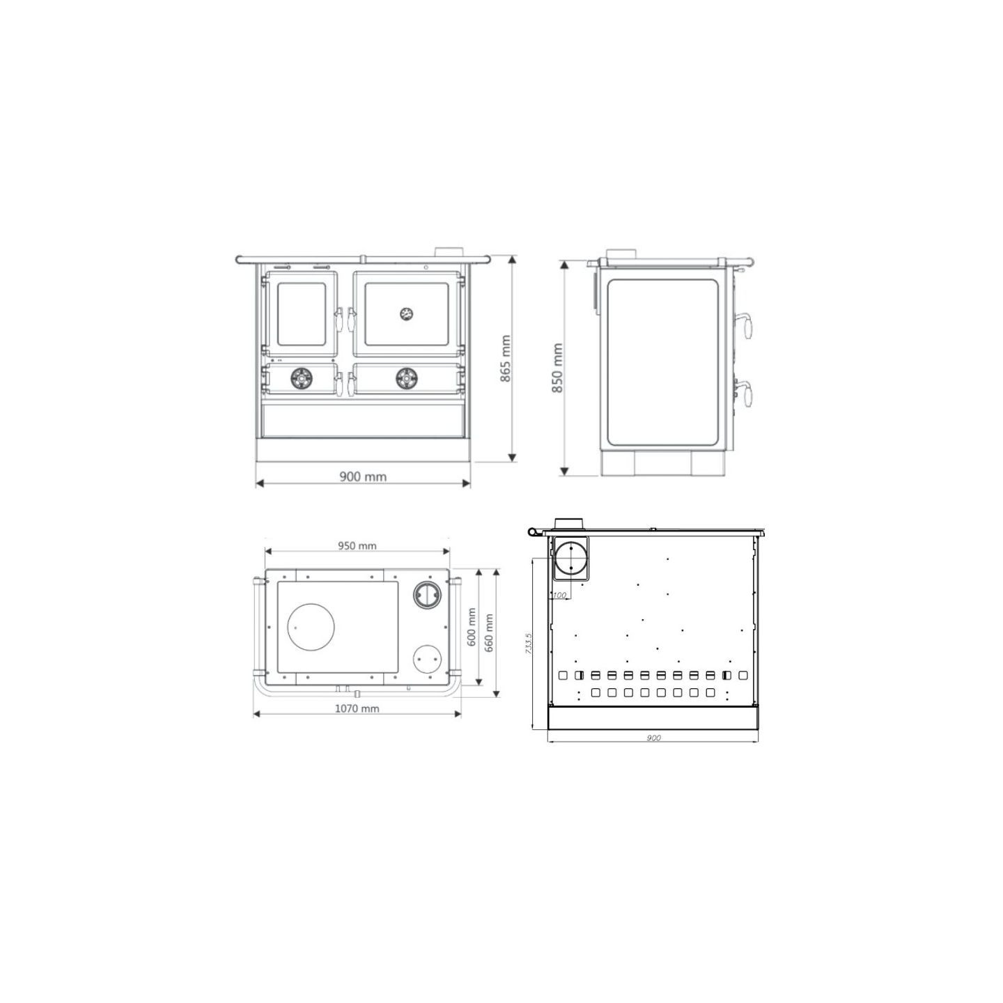 CUISINIERE A BOIS MAGNUM MBS EN FONTE | SORTIE COTE DROIT