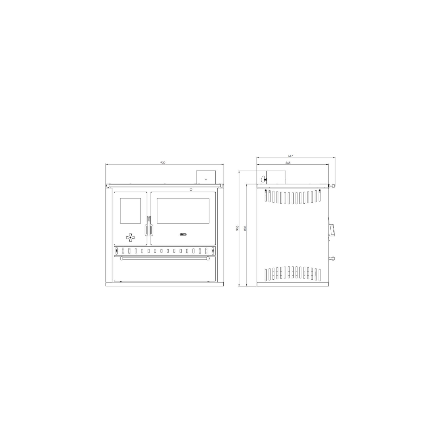 CUISINIERE A BOIS GT FI S DR | SORTIE COTE DROIT