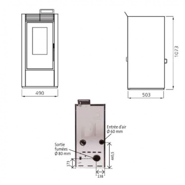 Pack Poêle à Granulés Marina 11 Étanche + Kit Conduit Ventouse