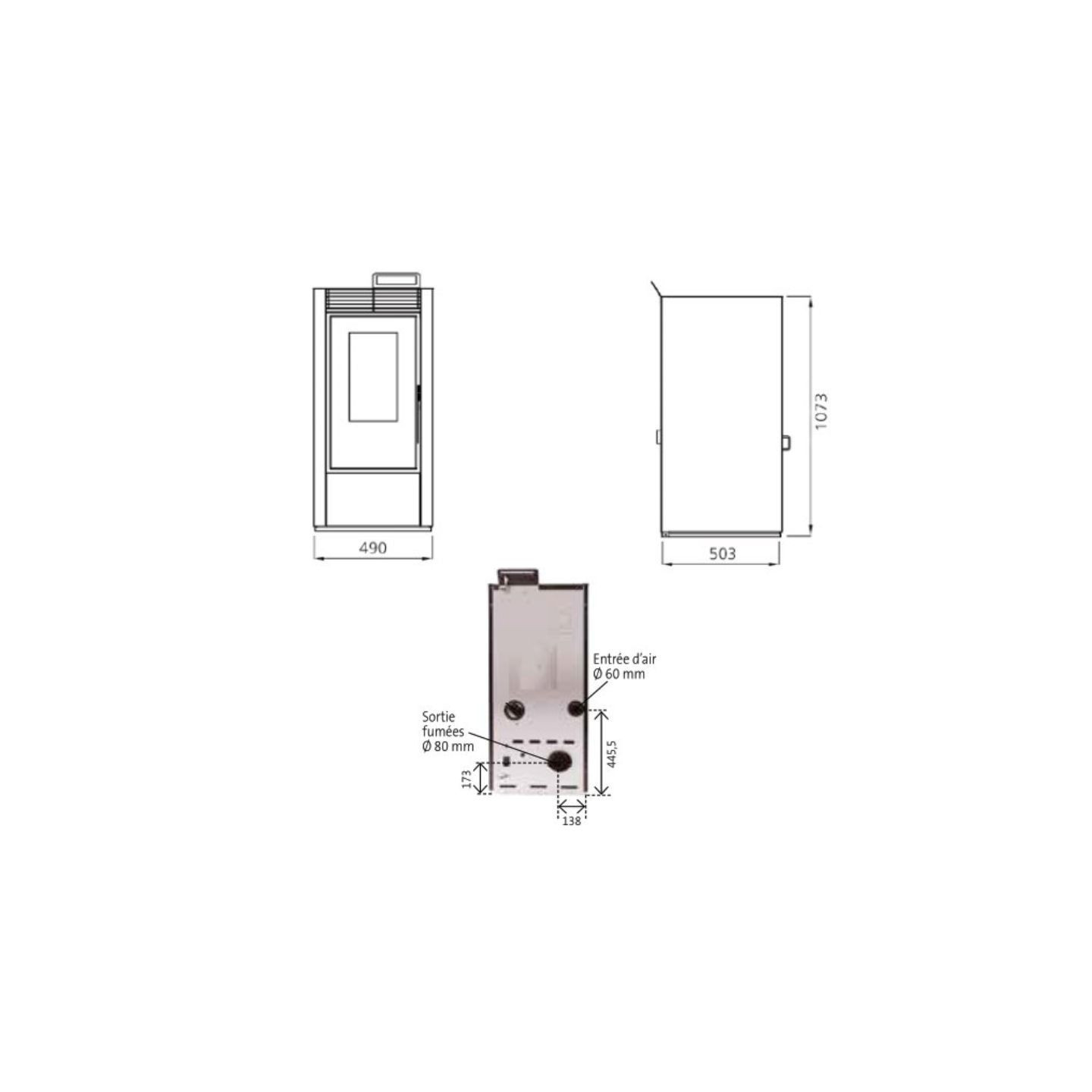 Pack Poêle à Granulés Marina 11 Étanche + Kit Conduit Ventouse