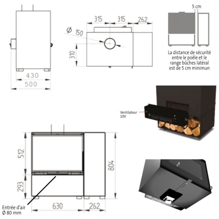 Poêle à Bois - Michela 10 - Ventilateur Étanche