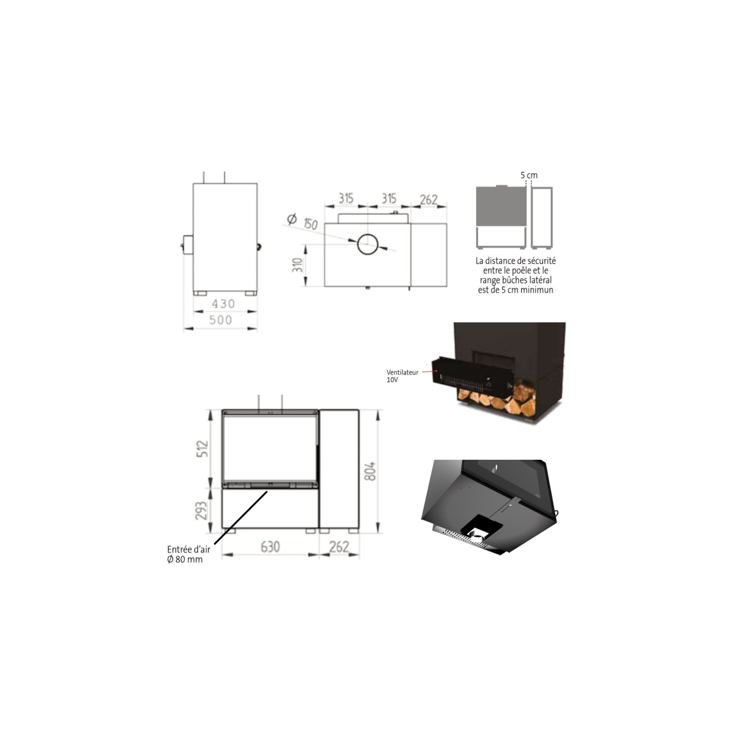 Poêle à Bois - Michela 10 - Ventilateur Étanche