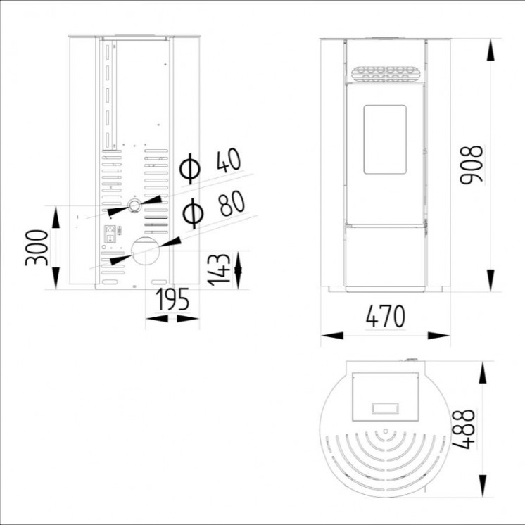 Pack Poêle à granules LEANDRO 9 Étanche + Kit Conduit Ventouse