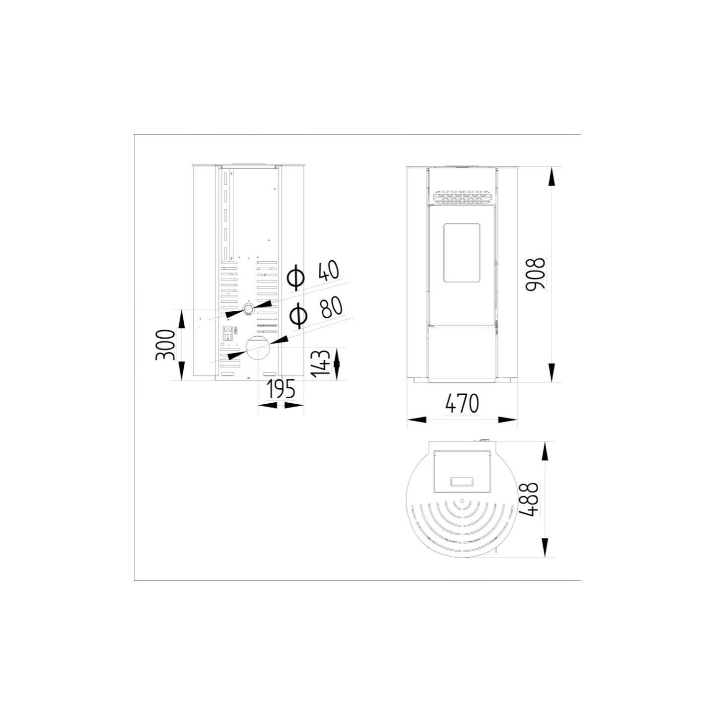 Pack Poêle à granules LEANDRO 9 Étanche + Kit Conduit Ventouse