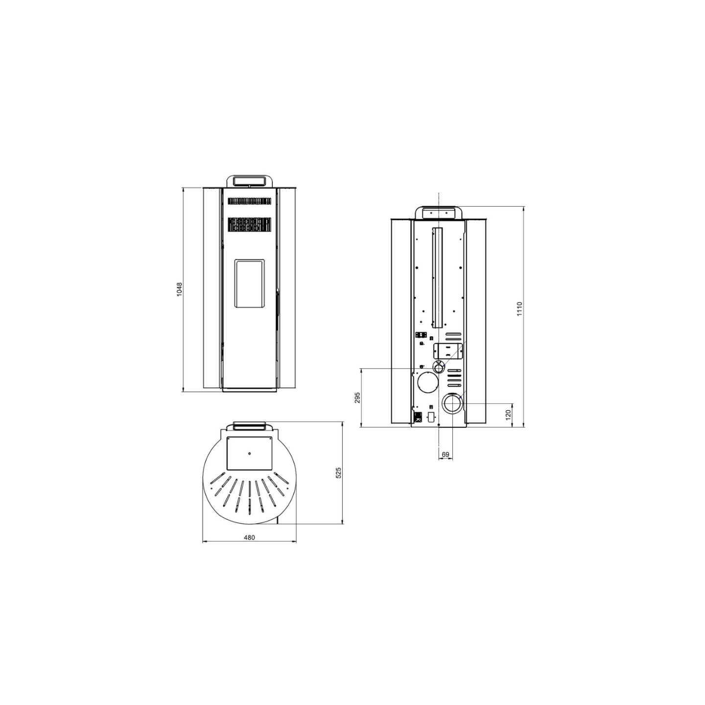 Pack Poêle à granules LEANDRO 14 Étanche + Kit Conduit Ventouse